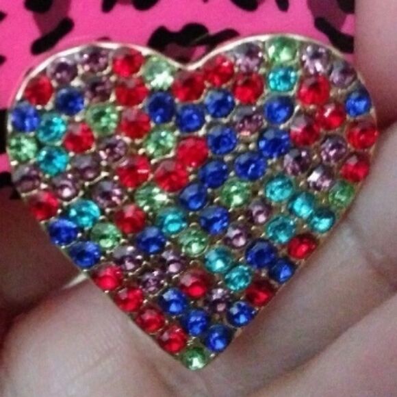 3 for 26 - Romantic Rhinestone Heart Shaped Statement Earrings - Picture 2 of 2